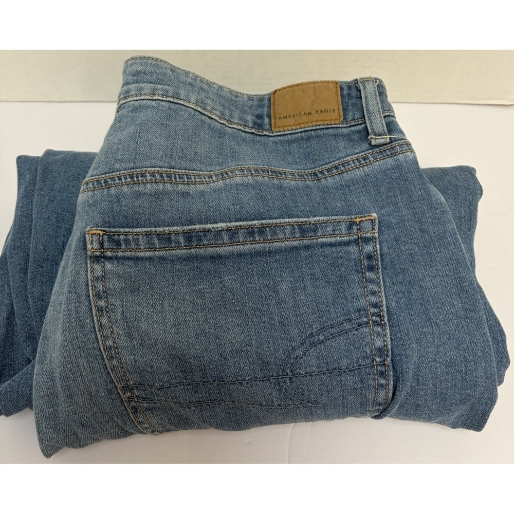American Eagle Stretch Super Hi-Rise Baggy Skater Jean Size 12 X-Long Wide Leg